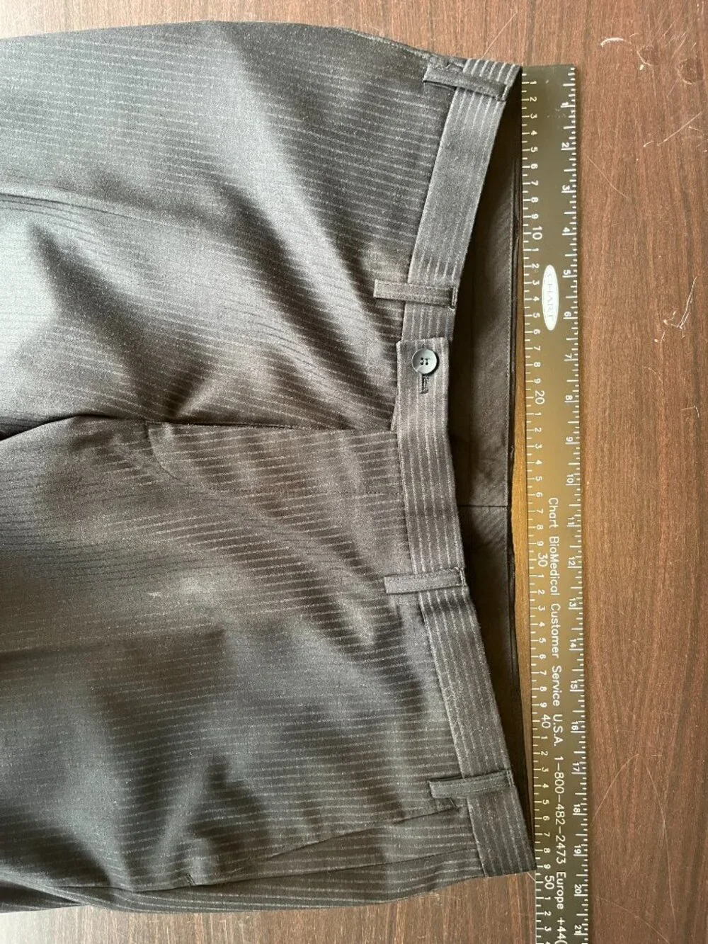 Men's Black Pinstriped 2-Pc Business Suit EU Size 27 (US 44 Short / 44S) Mint